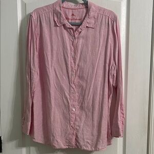 Tommy Bahama Light Pink Button Down Linen Shirt